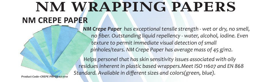 کاغذ کرپ بسته بندی استریل - CREPE PAPER