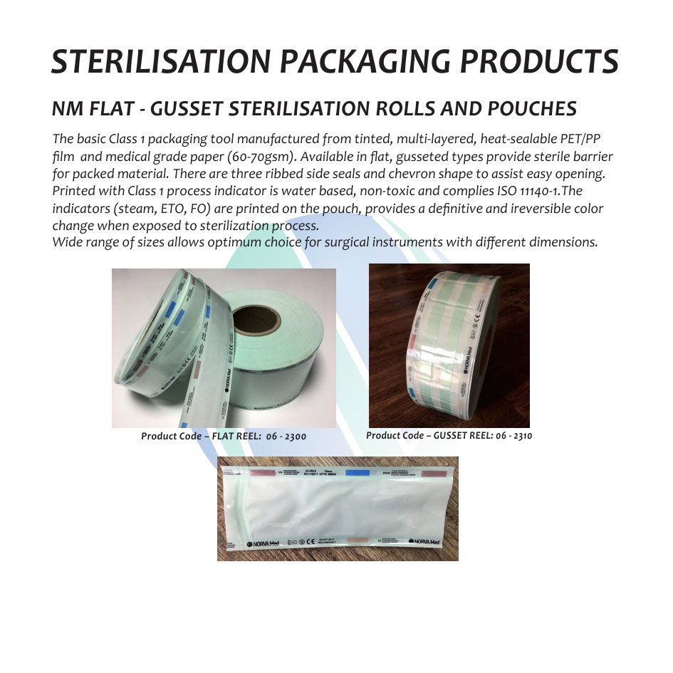 رول بسته بندی استریل (ویپک ) -FLAT AND GUSSET STERILIZATION REELS